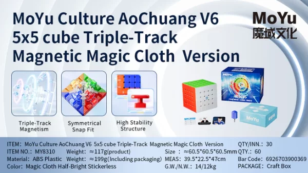 5x5 Moyu Aochuang V6 Triple-Track UV