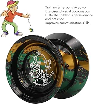 Yoyo Beboo A2 Profesional Fire Octopus Black Gold Green - Imagen 3