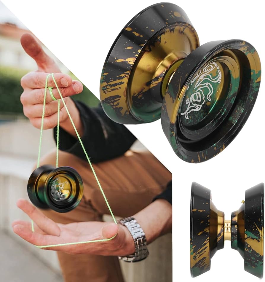 Yoyo Beboo A2 Profesional Fire Octopus Black Gold Green - Imagen 4